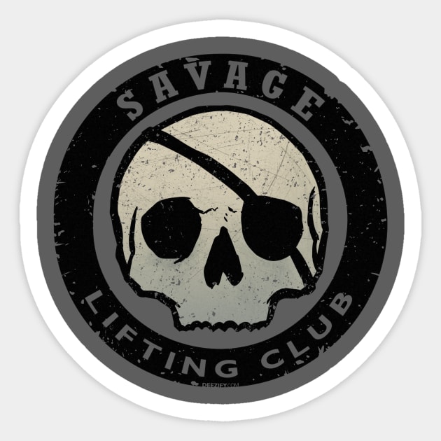 Savage Lifting Club Skull Badge Sticker by deezify